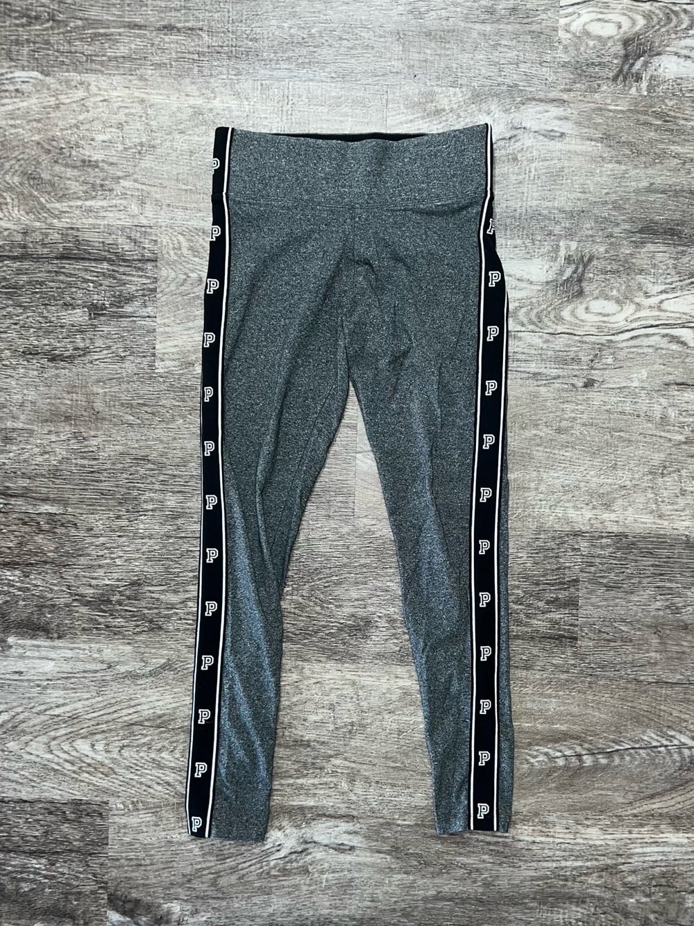 Victoria's Secret PINK Gray Side Stripe Athletic  Yoga Leggings Women’s Small